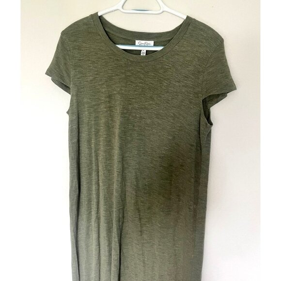 Jessica Simpson Green Short Sleeve Maxi Dress Size Large Bodycon - Picture 4 of 8